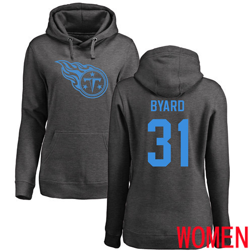 Tennessee Titans Ash Women Kevin Byard One Color NFL Football #31 Pullover Hoodie Sweatshirts->women nfl jersey->Women Jersey